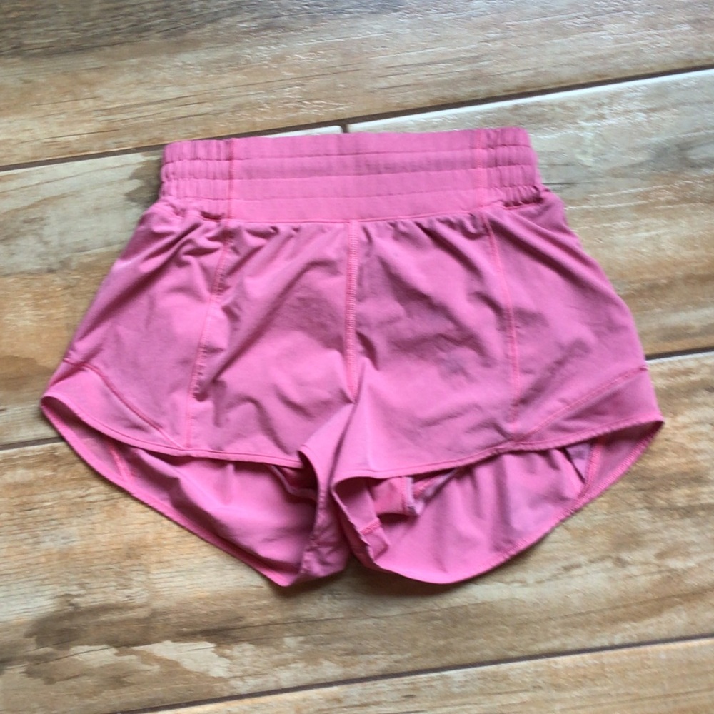 lululemon athletica coral colored Athletic Running Shorts